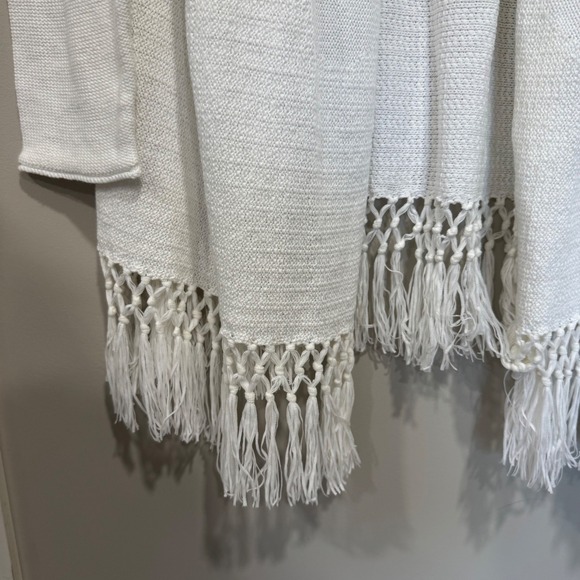 Lilly Pulitzer Tatum Fringe Cardigan Sweater White Open XL - Picture 10 of 10